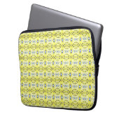 Yellow Blue Gray White Geometric Deko Pattern Laptopschutzhülle (Vorderseite Links)