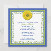 Yellow Blue Green Daisy Bridal Dusche Einladung (Rückseite)