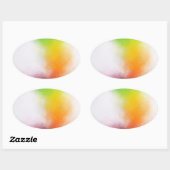 Yellow Blue Green Pink Red Trendy Modern Abstrakt Ovaler Aufkleber (Blatt)
