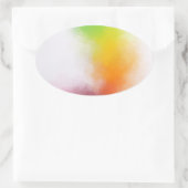 Yellow Blue Green Pink Red Trendy Modern Abstrakt Ovaler Aufkleber (Tasche)