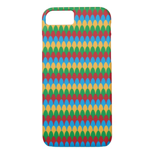 Yellow Blue Green & Red Geometric Scallops Case-Mate iPhone Hülle (Rückseite)