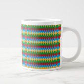 Yellow Blue Green & Red Geometric Scallops Jumbo-Tasse (Rechts)