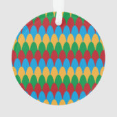 Yellow Blue Green & Red Geometric Scallops Ornament (Rückseite)