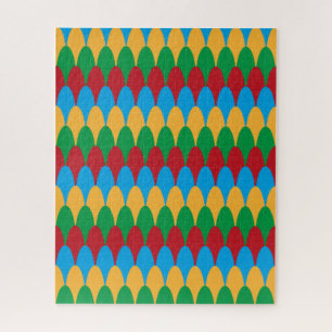 Yellow Blue Green & Red Geometric Scallops Puzzle