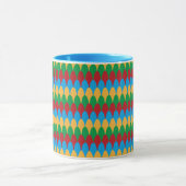 Yellow Blue Green & Red Geometric Scallops Tasse (Zentrum)