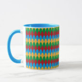 Yellow Blue Green & Red Geometric Scallops Tasse (Links)