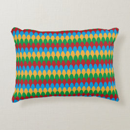 Yellow Blue Green & Red Geometric Scallops Zierkissen