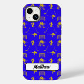 Yellow Blue Hockey Trendless Seamless Pattern Case-Mate iPhone Hülle (Rückseite)