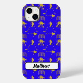Yellow Blue Hockey Trendless Seamless Pattern Case-Mate iPhone 14 Plus Hülle