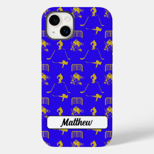 Yellow Blue Hockey Trendless Seamless Pattern Case-Mate iPhone 14 Plus Hülle
