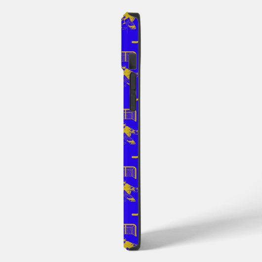 Yellow Blue Hockey Trendless Seamless Pattern Case-Mate iPhone Hülle (Rückseite / Links)