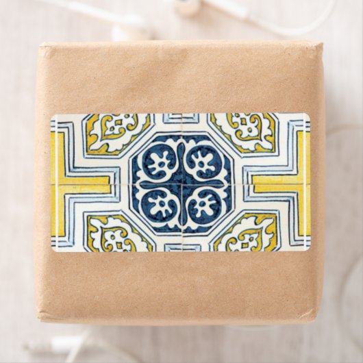 Yellow Blue Imitats Geometrie Tile Art (Insitu)