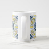 Yellow Blue Imitats Geometrie Tile Art Jumbo-Tasse (Rückseite)