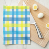 Yellow Blue Kariert Kitchenette Handtuch (Viertel Falte)