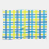 Yellow Blue Kariert Kitchenette Handtuch (Horizontal)
