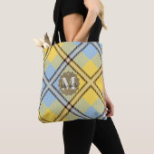 Yellow Blue Kariert Tartan Leather Mit Monogramm N Tasche (Von Nahem)