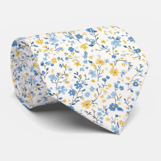 Yellow Blue-Kerne Krawatte (Gerollt)