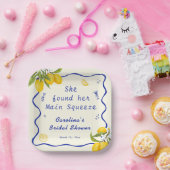 Yellow Blue Lemon Main Squeeze Brautparty Pappteller (Party)