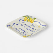 Yellow Blue Lemon Main Squeeze Brautparty Pappteller (Gewinkelt)