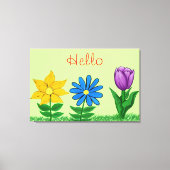 Yellow Blue Lila Floral Garden Leinwand (Vorderseite)