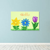 Yellow Blue Lila Floral Garden Leinwand (Insitu (Holzboden))