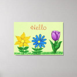 Yellow Blue Lila Floral Garden Leinwand