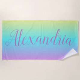 Yellow Blue Lila Ombra Fügen Sie Ihren Namen Stran Strandtuch