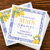 Yellow Blue Main Squeeze Brautparty Lemon Serviette