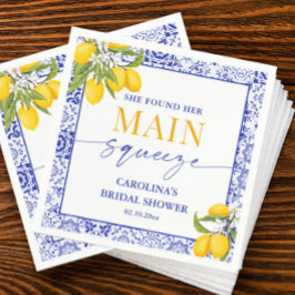 Yellow Blue Main Squeeze Brautparty Lemon Serviette