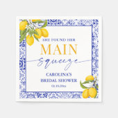 Yellow Blue Main Squeeze Brautparty Lemon Serviette (Vorderseite)