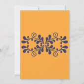 Yellow Blue Mexican Fiesta Talavera Brautparty Einladung (Rückseite)