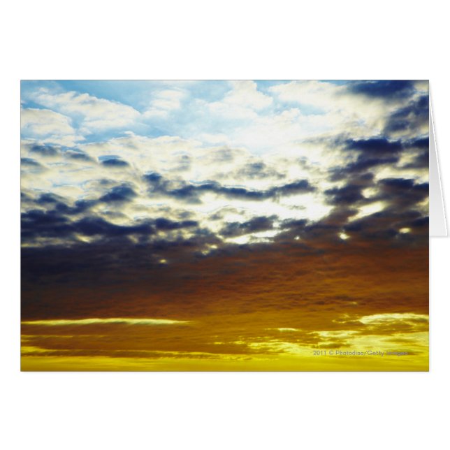 Yellow Blue Moody Sunset mit Wolken (Vorderseite (Horizontal))