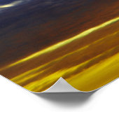 Yellow Blue Moody Sunset mit Wolken Poster (Ecke)