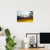 Yellow Blue Moody Sunset mit Wolken Poster (Heimbüro)