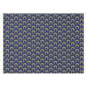 Yellow Blue Night Sky Crescent Moon Stars Abend Tischdecke (Vorderseite (Horizontal))