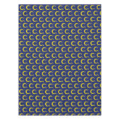 Yellow Blue Night Sky Crescent Moon Stars Abend Tischdecke (Vorderseite)