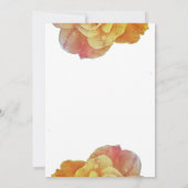 Yellow Blue OrangeWhite Floral Rose Hochzeit Einladung (Rückseite)