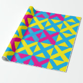 Yellow Blue Pink Square Geometrie Muster Geschenkpapier (Ungerollt)