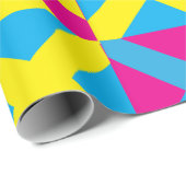 Yellow Blue Pink Square Geometrie Muster Geschenkpapier (Rolleneckpunkt)