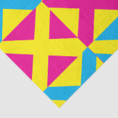 Yellow Blue Pink Square Geometrie Muster Seidenpapier (Detail)
