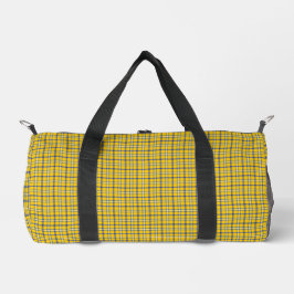 Yellow Blue Plaid Classic Pattern Retro Duffle Bag