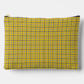 Yellow Blue Plaid Classic Pattern Retro Zubehörtasche (Vorderseite)