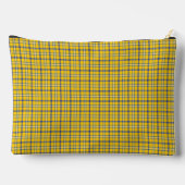 Yellow Blue Plaid Classic Pattern Retro Zubehörtasche (Rückseite)