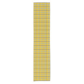 Yellow Blue Plaid Classic Pattern Table Runner Kurzer Tischläufer (Vorderseite)