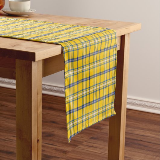 Yellow Blue Plaid Classic Pattern Table Runner Kurzer Tischläufer (Beispiel)