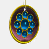 YELLOW BLUE PURPLE GEMSTONE KERAMIKORNAMENT (Rechts)