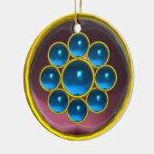 YELLOW BLUE PURPLE GEMSTONE KERAMIKORNAMENT (Links)