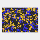 Yellow Blue Raptor Splattered Paint Geschenkpapier Set (Vorderseite)