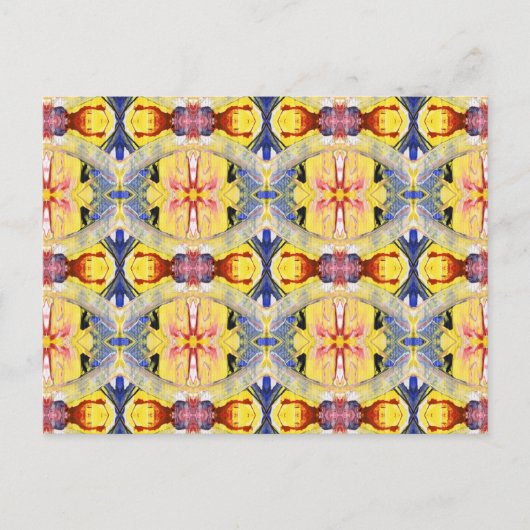 Yellow Blue Red Kaleidoskop Postkarte (Vorderseite)