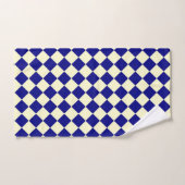 Yellow Blue Schachbrett Diamond Pattern Badhandtuch Set (Handtuch)